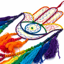 Load image into Gallery viewer, Rainbow Hand of Fatima with Beads