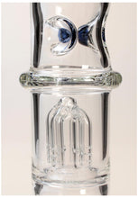Load image into Gallery viewer, Black Leaf 4 Arm Percolator Glass Blue Ice Bong – 40cm