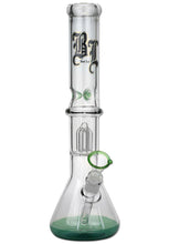 Load image into Gallery viewer, Black Leaf 4 Arm Percolator Glass Sea Green Ice Bong – 40cm