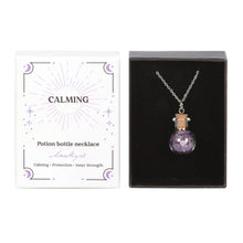 Load image into Gallery viewer, Calming Amethyst Crystal Chip Potion Bottle Necklace