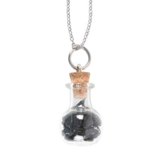 Load image into Gallery viewer, Protection Black Obsidian Crystal Chip Potion Bottle Necklace