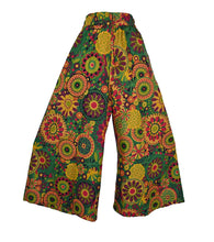 Load image into Gallery viewer, Floral Cotton Palazzo Trousers – Green