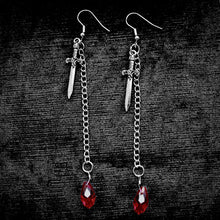 Load image into Gallery viewer, Blood Drop Dagger Earrings
