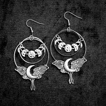 Load image into Gallery viewer, CRESCENT MOTH & MOONPHASE EARRINGS