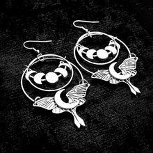 Load image into Gallery viewer, CRESCENT MOTH & MOONPHASE EARRINGS