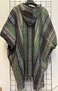 Brushed Cotton Gheri Hooded Poncho
