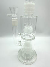 Load image into Gallery viewer, Basil Bush Heavy Duty 35cm Glass Double Percolator 2 Chamber Bong –  WHITE