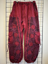 Load image into Gallery viewer, Stone Washed Circles Pattern Trousers – RED