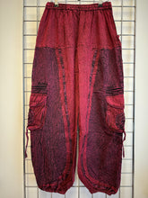 Load image into Gallery viewer, Stone Washed Circles Pattern Trousers – RED