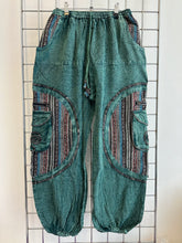 Load image into Gallery viewer, Stone Washed Harem Trousers – GREEN
