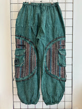 Load image into Gallery viewer, Stone Washed Harem Trousers – GREEN