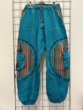 Load image into Gallery viewer, Stone Washed Harem Trousers – TURQUOISE