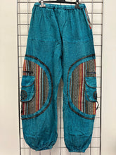 Load image into Gallery viewer, Stone Washed Harem Trousers – TURQUOISE
