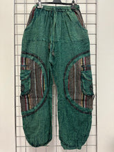 Load image into Gallery viewer, Stone Washed Harem Trousers – GREEN