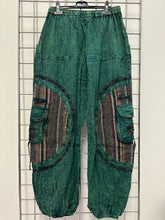 Load image into Gallery viewer, Stone Washed Harem Trousers – GREEN