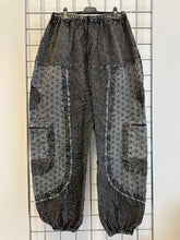 Load image into Gallery viewer, Stone Washed Flower of Life Harem Trousers – BLACK