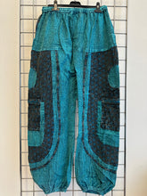 Load image into Gallery viewer, Stone Washed Flower of Life Harem Trousers – TURQUOISE