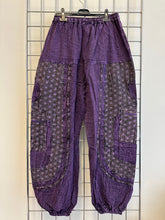 Load image into Gallery viewer, Stone Washed Flower of Life Harem Trousers – PURPLE