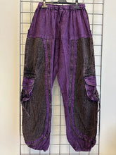 Load image into Gallery viewer, Stone Washed Circles Pattern Trousers – PURPLE