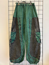 Load image into Gallery viewer, Stone Washed Circles Pattern Trousers – EMERALD GREEN