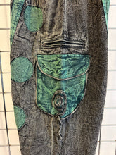 Load image into Gallery viewer, Stone Washed Circles Pattern Trousers – EMERALD GREEN