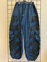 Load image into Gallery viewer, Stone Washed Circles Pattern Trousers – NAVY