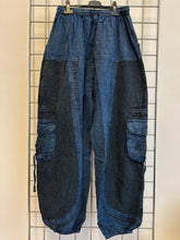 Load image into Gallery viewer, Stone Washed Circles Pattern Trousers – NAVY