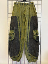 Load image into Gallery viewer, Stone Washed Circles Pattern Trousers – OLIVE GREEN