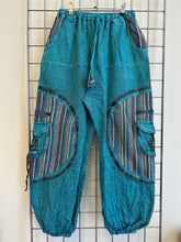Load image into Gallery viewer, Stone Washed Harem Trousers – TURQUOISE