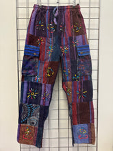 Load image into Gallery viewer, Patchwork Mushroom Print Heavy Cotton Trousers - PURPLE