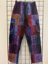 Load image into Gallery viewer, Patchwork Mushroom Print Heavy Cotton Trousers - PURPLE