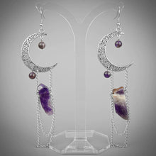 Load image into Gallery viewer, MOON AMETHYST EARRINGS