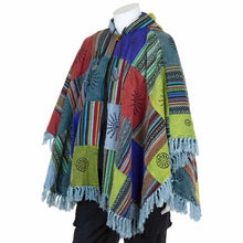 Load image into Gallery viewer, Patch Fringed Poncho Cape