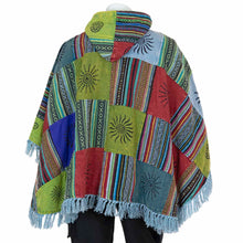 Load image into Gallery viewer, Patch Fringed Poncho Cape