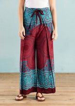 Load image into Gallery viewer, Red Mandala Print Wide Leg Trousers - Free size