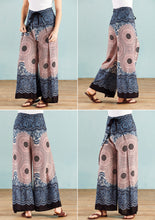 Load image into Gallery viewer, Black & White Mandala Print Wide Leg Trousers - Free size