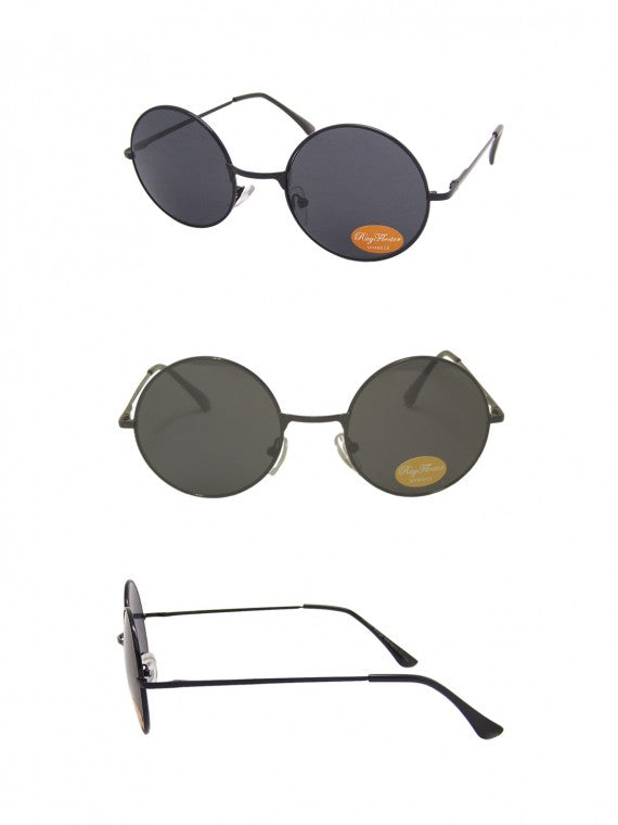 Round Black John Lennon Style Sunglasses