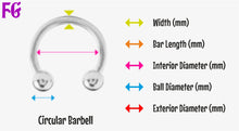 Load image into Gallery viewer, Black Horseshoe / Circular Barbell (CBB) 1.2mm & 1.6mm
