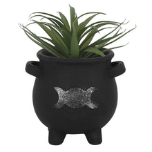 Load image into Gallery viewer, TRIPLE MOON CAULDRON TERRACOTTA PLANT POT