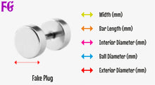 Load image into Gallery viewer, Black or White Fake Ear Plug - 8mm
