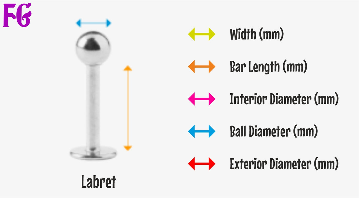 Labret sales bar length