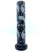 Load image into Gallery viewer, Black/Grey Soapstone Carved Incense Tower - ELEPHANT