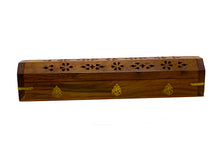 Load image into Gallery viewer, Wooden Incense Stick/Cone Burner Ash Catcher Box