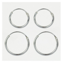 Load image into Gallery viewer, Sterling Silver Hoop Earrings 8mm - 16mm
