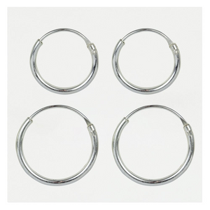 Sterling Silver Hoop Earrings 8mm - 16mm