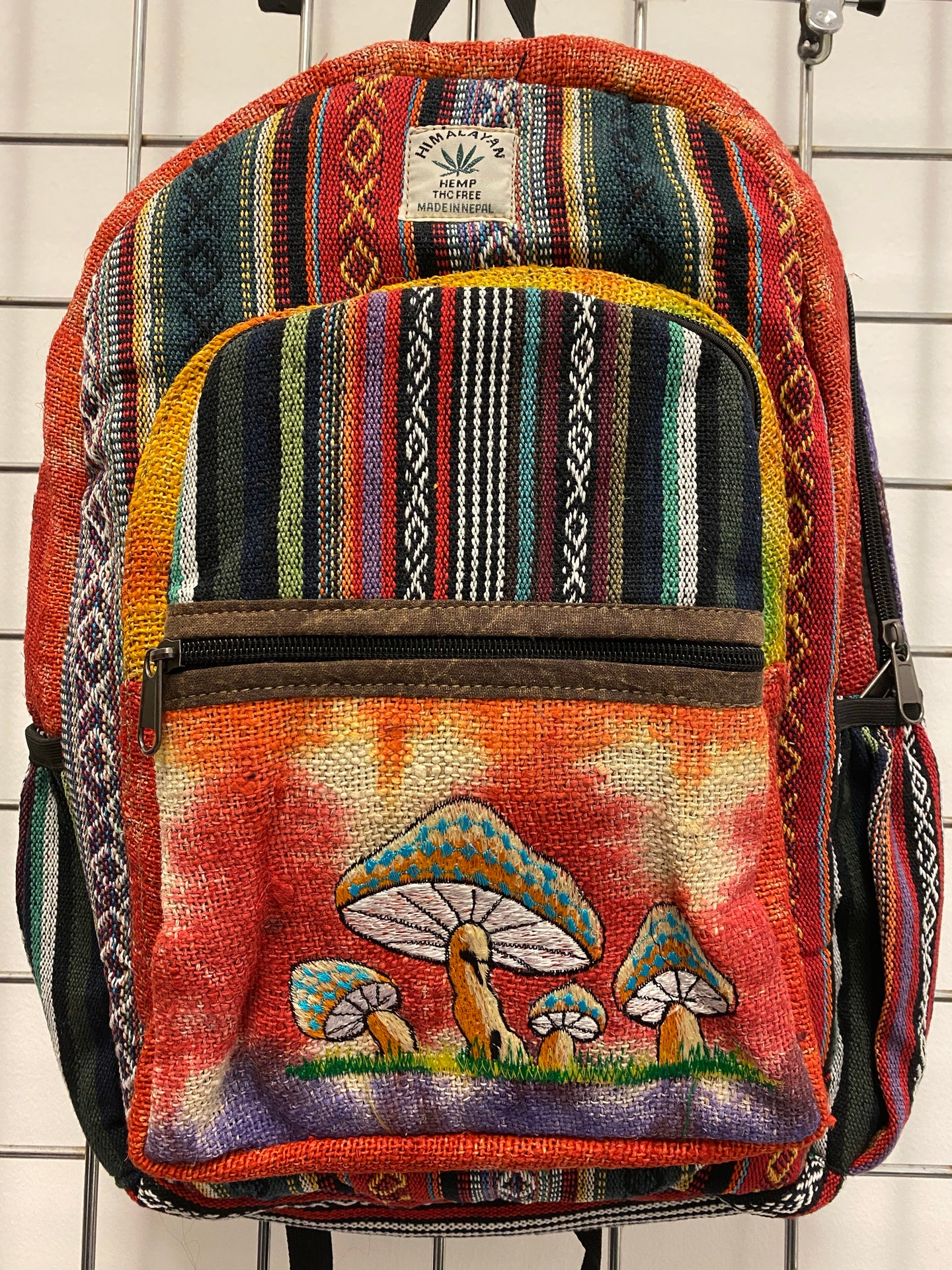 Four Mushrooms Tie-Dye Hemp Backpack