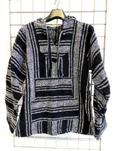 Load image into Gallery viewer, Mexican Baja Jerga Hoody - Black + Whitei

