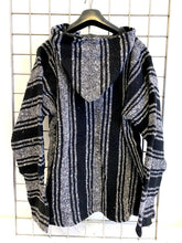 Load image into Gallery viewer, Mexican Baja Jerga Hoody - Black + Whitei
