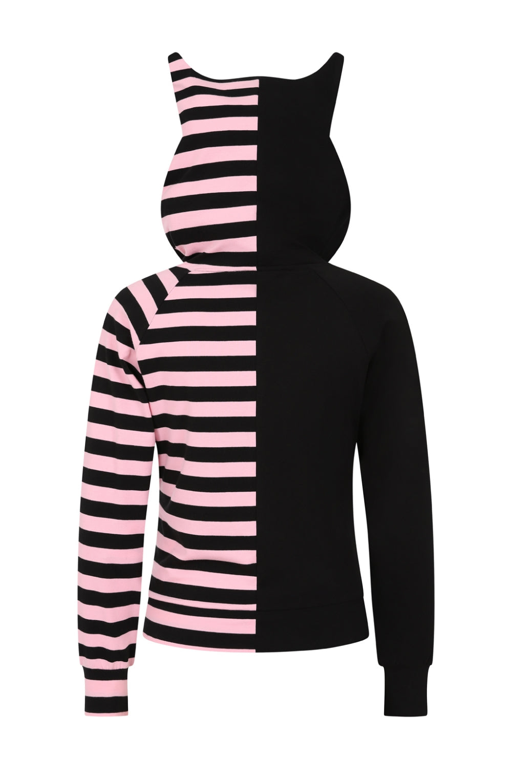 SHIORI HALF AND HALF ZIPPED HOODIE Pink Fresh Garbage