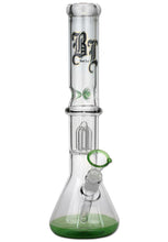 Load image into Gallery viewer, Black Leaf 4 Arm Percolator Glass Green Ice Bong – 40cm

